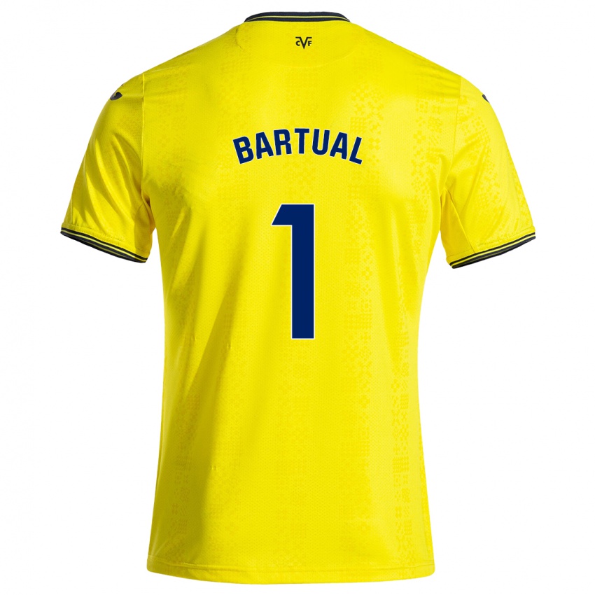 Hombre Camiseta Kike Bartual #1 Amarillo Negro 1ª Equipación 2024/25 La Camisa