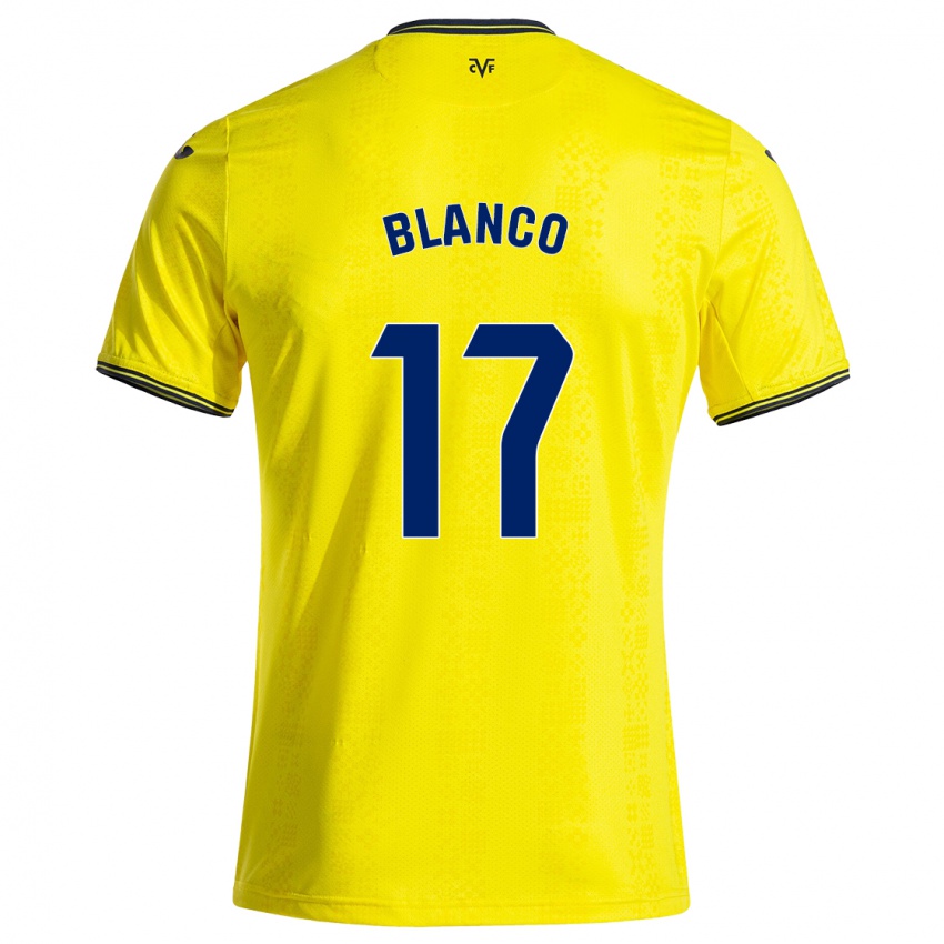 Hombre Camiseta Fabio Blanco #17 Amarillo Negro 1ª Equipación 2024/25 La Camisa