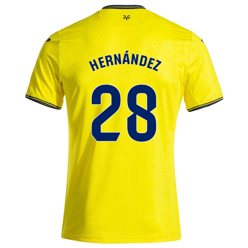 Hombre Camiseta Gerard Hernández #28 Amarillo Negro 1ª Equipación 2024/25 La Camisa