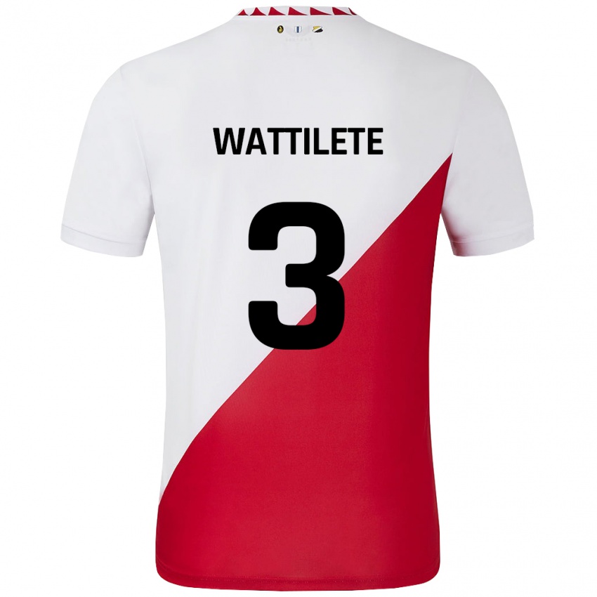 Hombre Camiseta Julia Wattilete #3 Blanco Rojo 1ª Equipación 2024/25 La Camisa