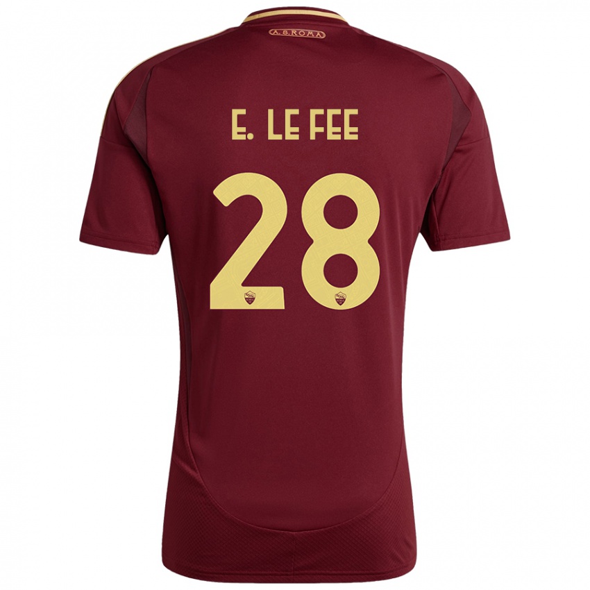 Hombre Camiseta Enzo Le Fée #28 Rojo Marrón Dorado 1ª Equipación 2024/25 La Camisa