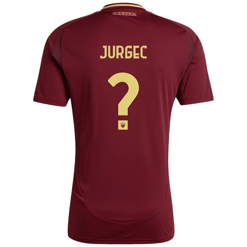 Hombre Camiseta Jan Jurgec #0 Rojo Marrón Dorado 1ª Equipación 2024/25 La Camisa