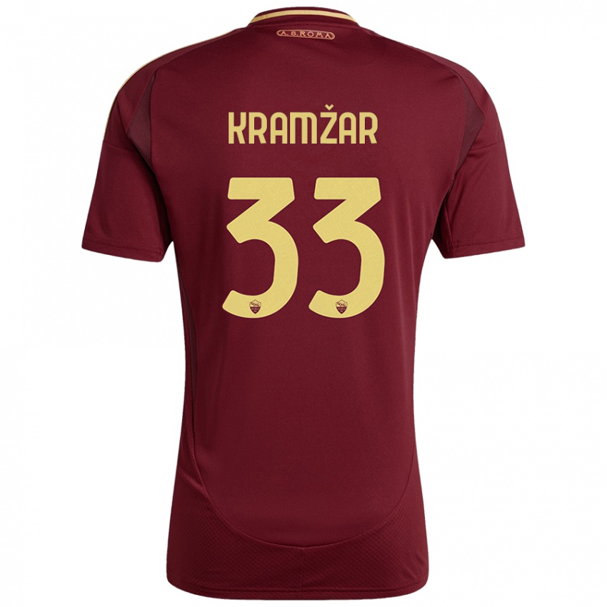 Hombre Camiseta Zara Kramžar #33 Rojo Marrón Dorado 1ª Equipación 2024/25 La Camisa