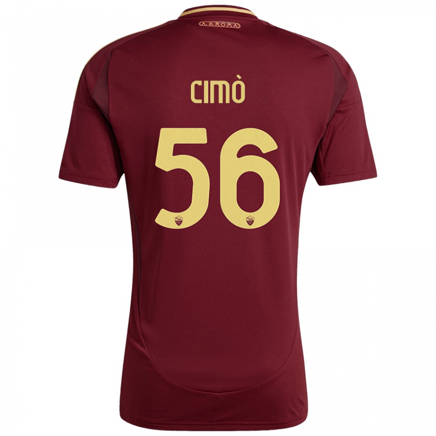 Hombre Camiseta Giada Cimò #56 Rojo Marrón Dorado 1ª Equipación 2024/25 La Camisa