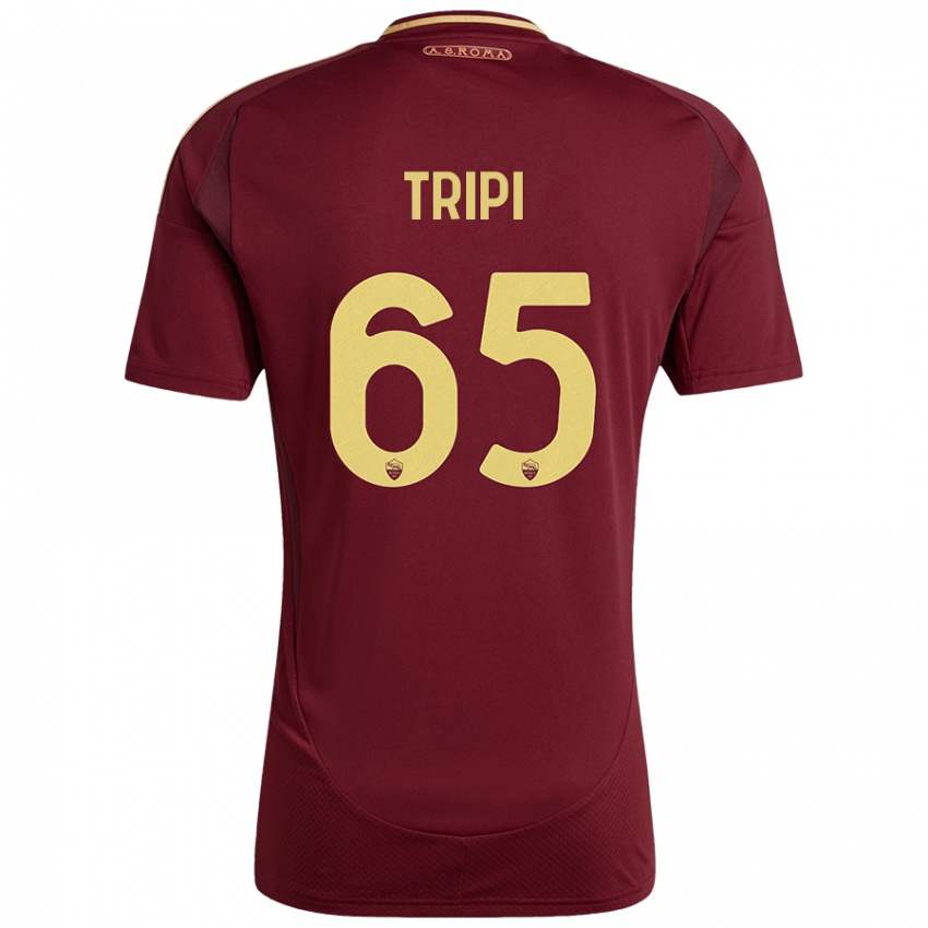 Hombre Camiseta Filippo Tripi #65 Rojo Marrón Dorado 1ª Equipación 2024/25 La Camisa