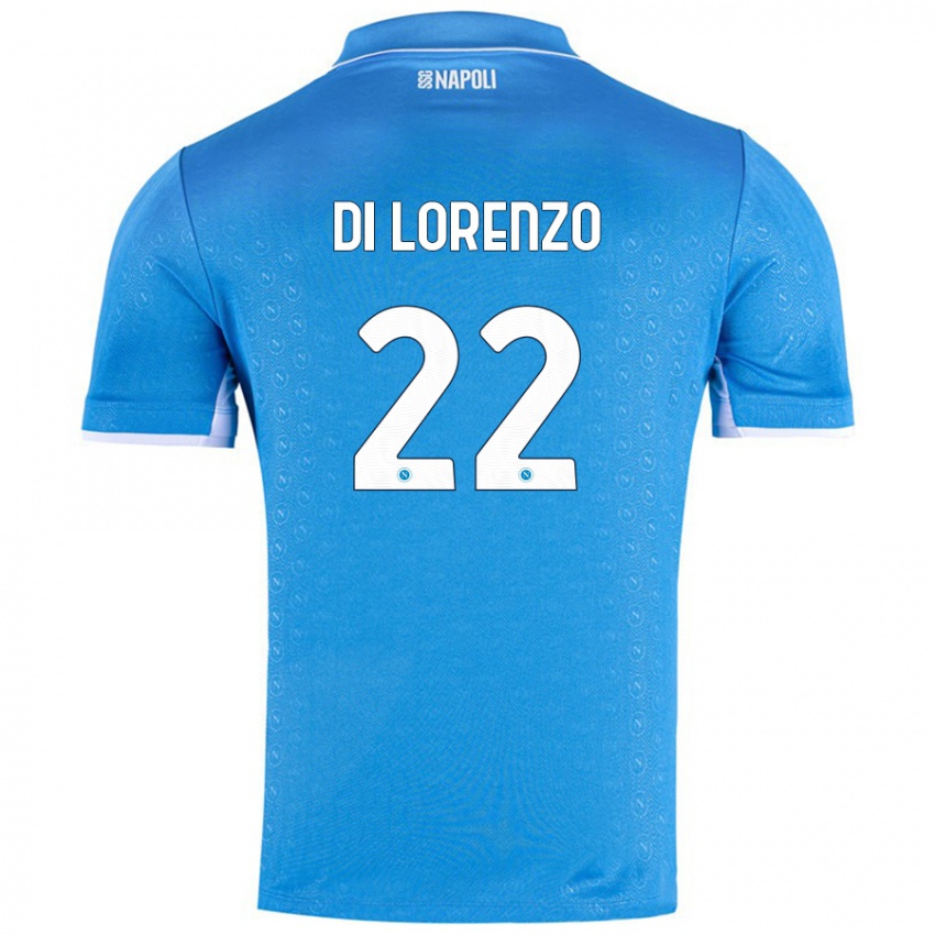 Hombre Camiseta Giovanni Di Lorenzo #22 Azul Cielo 1ª Equipación 2024/25 La Camisa