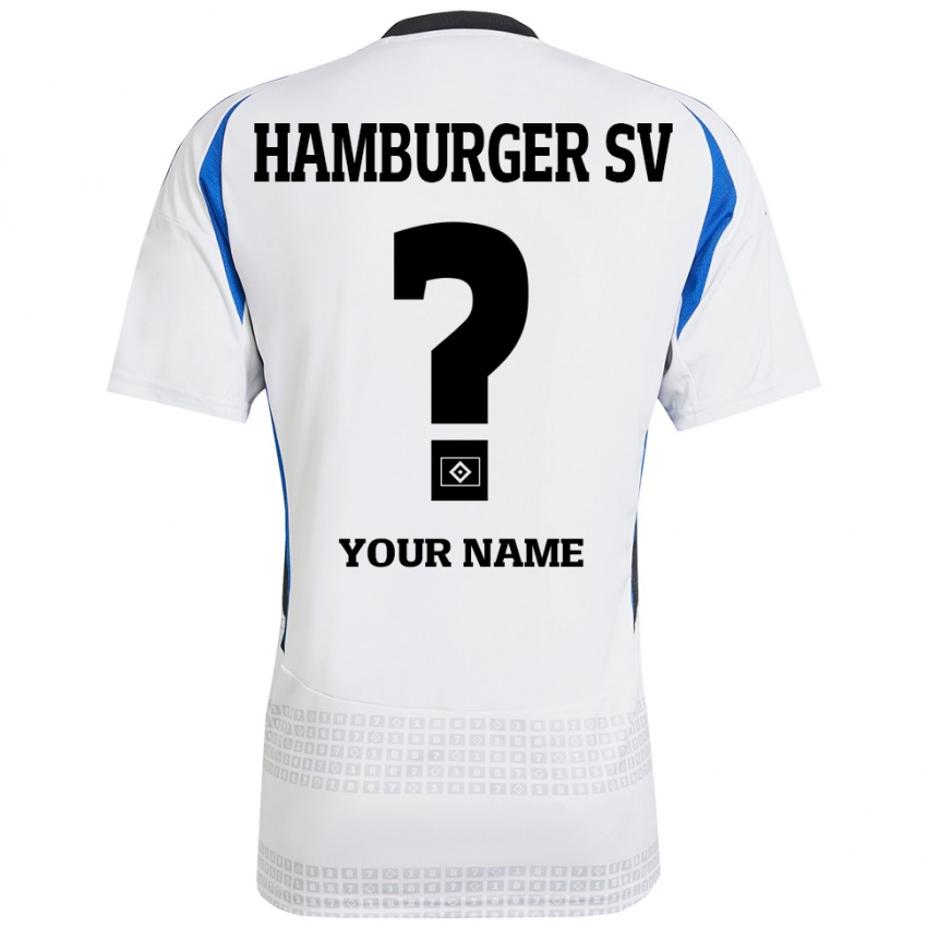 Hombre Camiseta Ihren Namen #0 Blanco Azul 1ª Equipación 2024/25 La Camisa