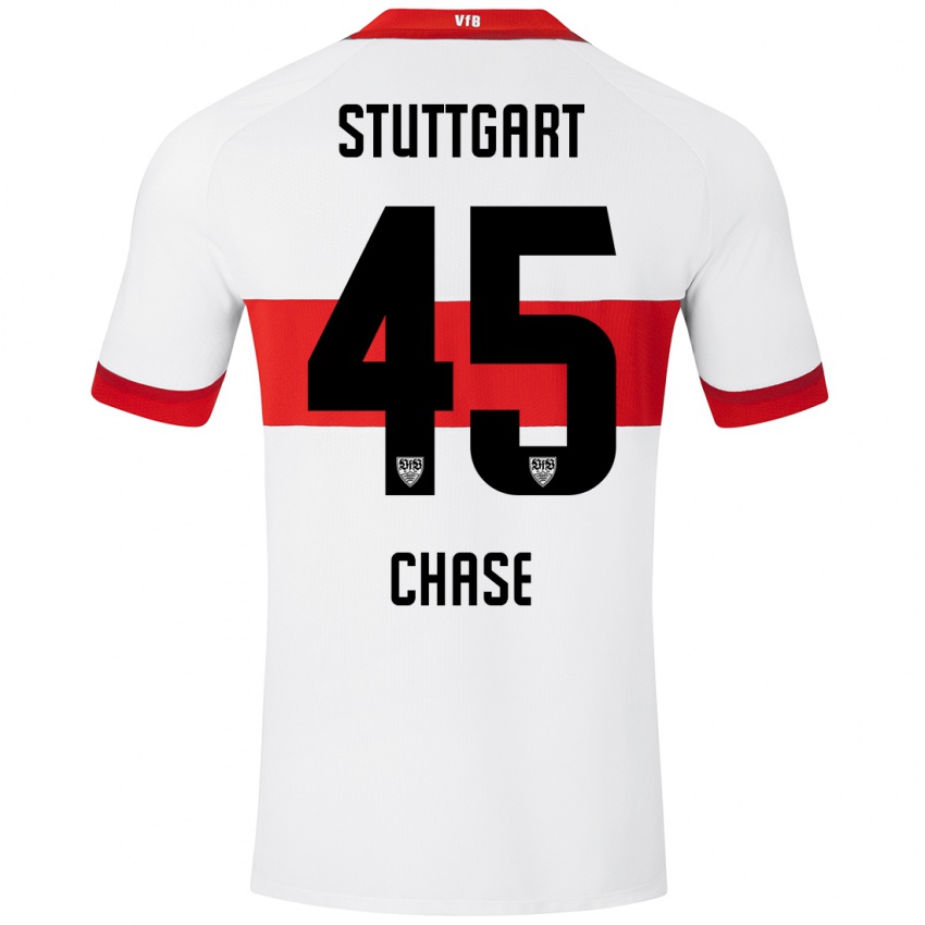 Hombre Camiseta Anrie Chase #45 Blanco Rojo 1ª Equipación 2024/25 La Camisa