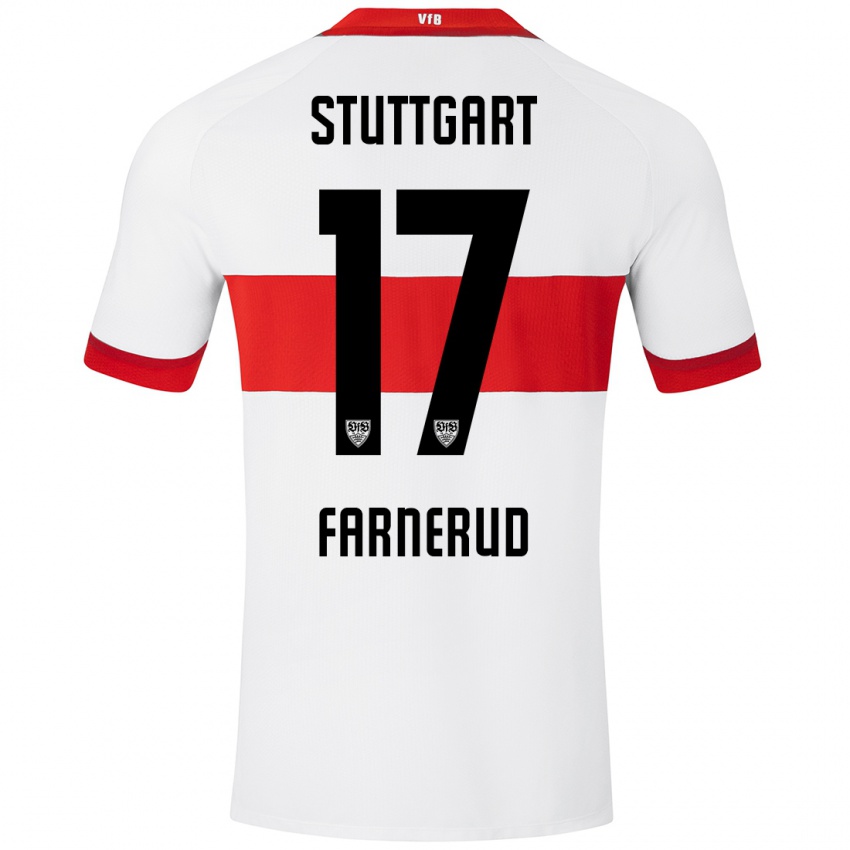 Hombre Camiseta Colin Farnerud #17 Blanco Rojo 1ª Equipación 2024/25 La Camisa