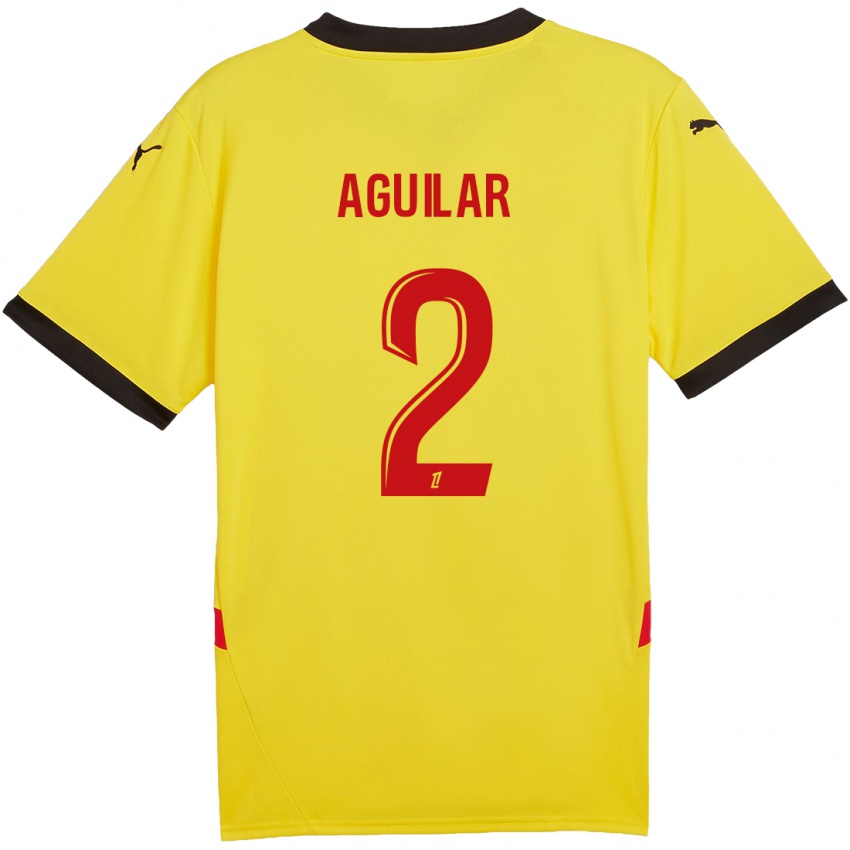 Hombre Camiseta Ruben Aguilar #2 Amarillo Rojo 1ª Equipación 2024/25 La Camisa