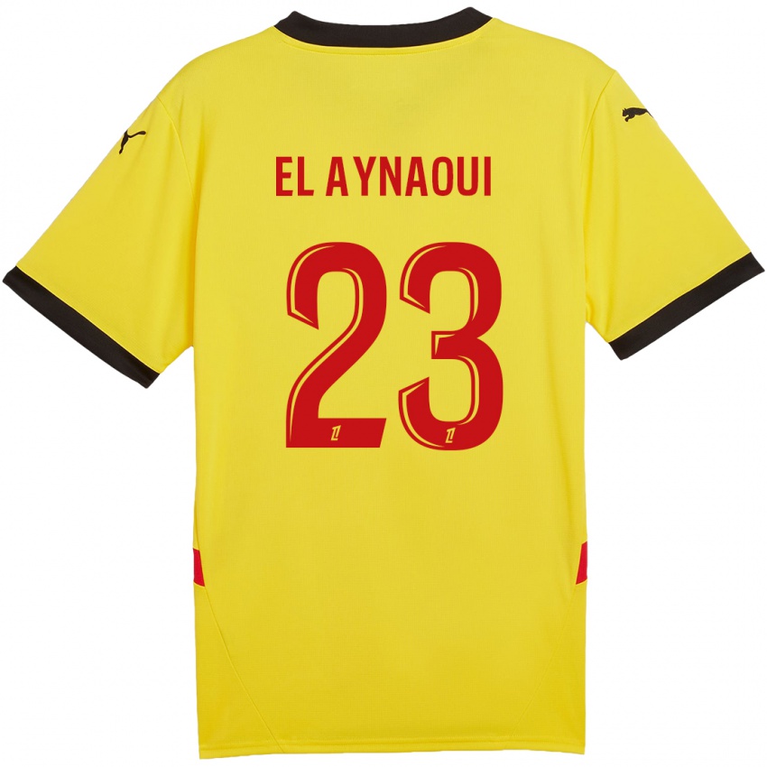 Hombre Camiseta Neil El Aynaoui #23 Amarillo Rojo 1ª Equipación 2024/25 La Camisa