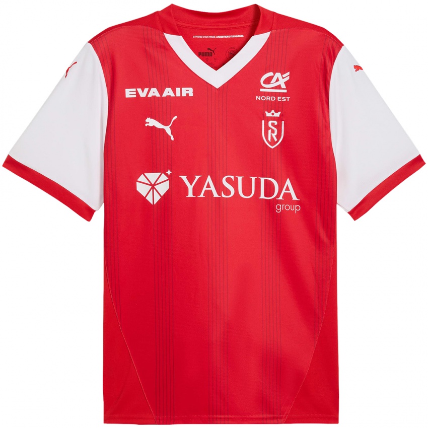 Hombre Camiseta Blessing Demehin #4 Rojo Blanco 1ª Equipación 2024/25 La Camisa