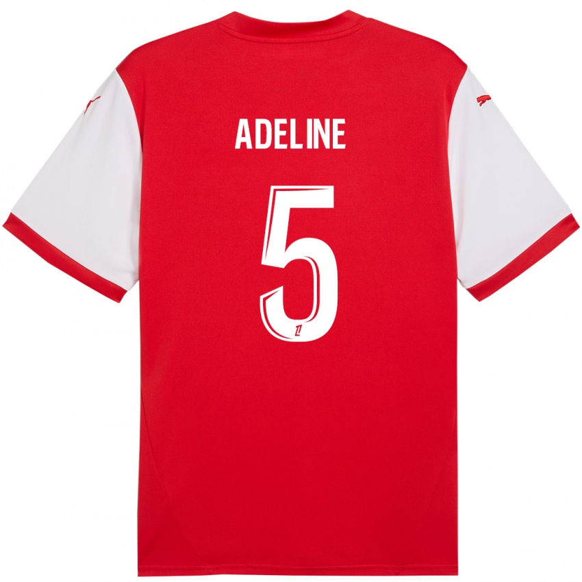 Hombre Camiseta Martin Adeline #5 Rojo Blanco 1ª Equipación 2024/25 La Camisa