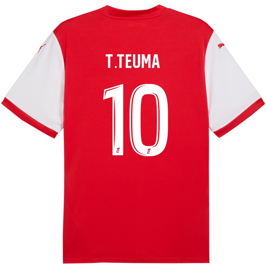 Hombre Camiseta Teddy Teuma #10 Rojo Blanco 1ª Equipación 2024/25 La Camisa