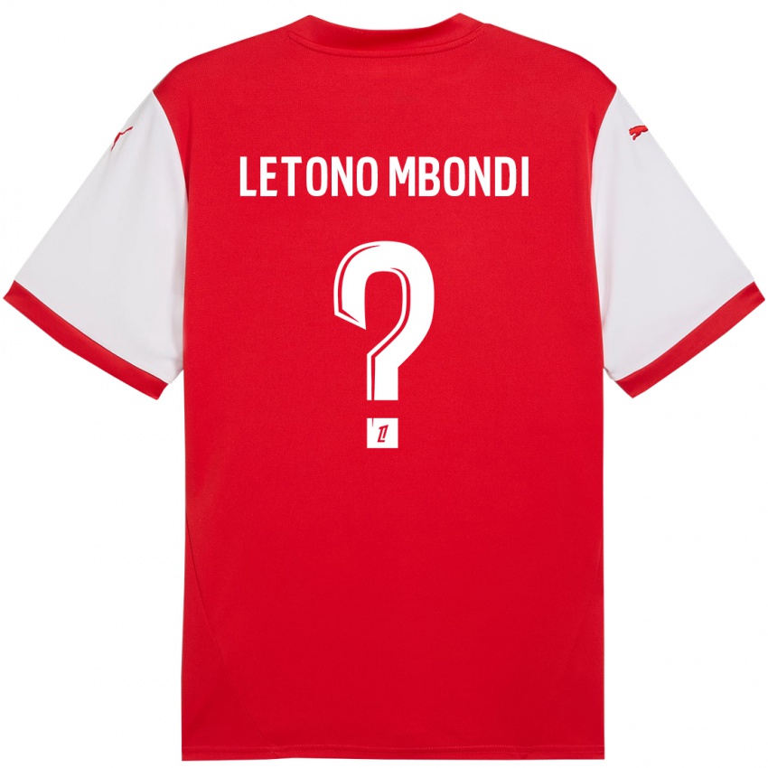 Hombre Camiseta Christ-Emmanuel Letono Mbondi #0 Rojo Blanco 1ª Equipación 2024/25 La Camisa