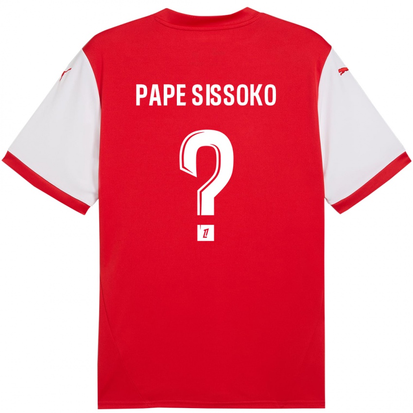 Hombre Camiseta Niama Pape Sissoko #0 Rojo Blanco 1ª Equipación 2024/25 La Camisa