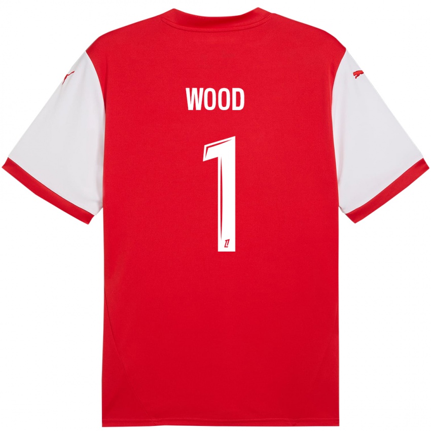 Hombre Camiseta Mackenzie Wood #1 Rojo Blanco 1ª Equipación 2024/25 La Camisa