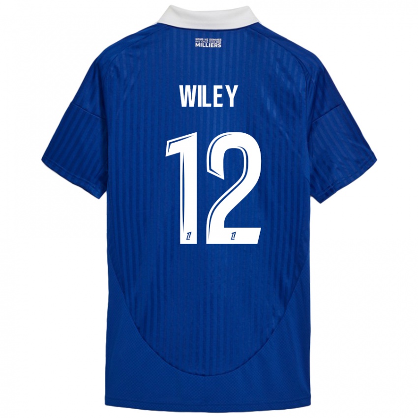 Hombre Camiseta Caleb Wiley #12 Azul Blanco 1ª Equipación 2024/25 La Camisa