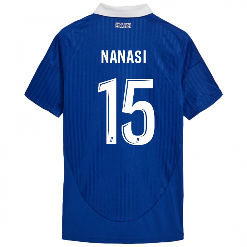 Hombre Camiseta Sebastian Nanasi #15 Azul Blanco 1ª Equipación 2024/25 La Camisa