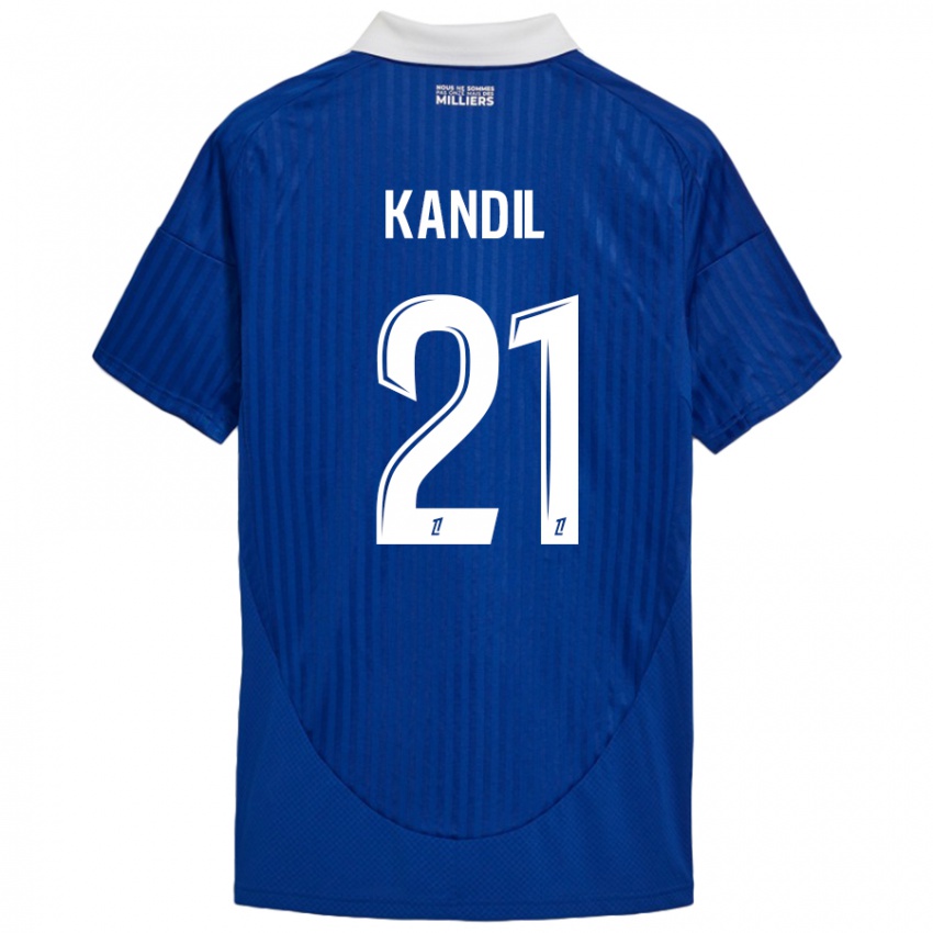 Hombre Camiseta Nordine Kandil #21 Azul Blanco 1ª Equipación 2024/25 La Camisa