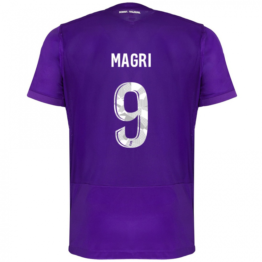 Hombre Camiseta Frank Magri #9 Morado Blanco 1ª Equipación 2024/25 La Camisa