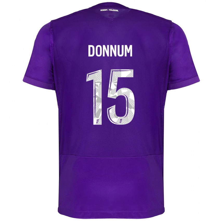 Hombre Camiseta Aron Dønnum #15 Morado Blanco 1ª Equipación 2024/25 La Camisa