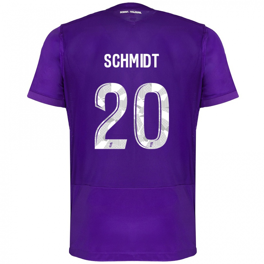 Hombre Camiseta Niklas Schmidt #20 Morado Blanco 1ª Equipación 2024/25 La Camisa