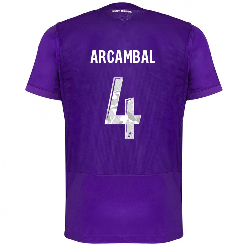 Hombre Camiseta Anais Arcambal #4 Morado Blanco 1ª Equipación 2024/25 La Camisa