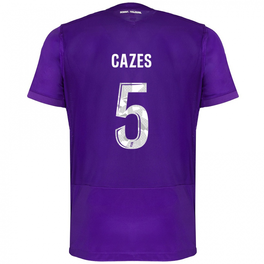 Hombre Camiseta Manon Cazes #5 Morado Blanco 1ª Equipación 2024/25 La Camisa