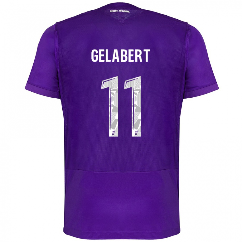 Hombre Camiseta César Gelabert #11 Morado Blanco 1ª Equipación 2024/25 La Camisa