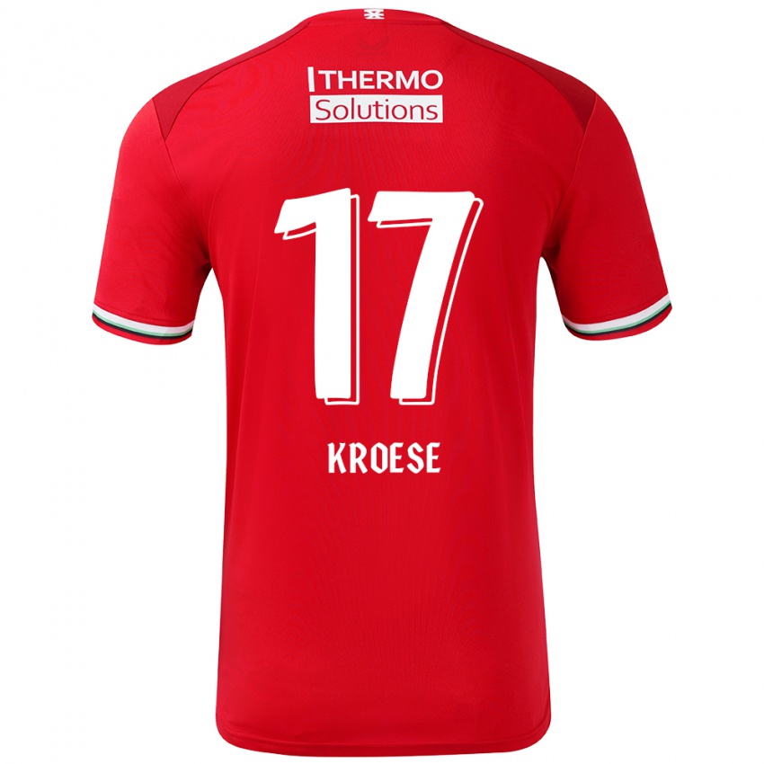 Hombre Camiseta Fieke Kroese #17 Rojo Blanco 1ª Equipación 2024/25 La Camisa