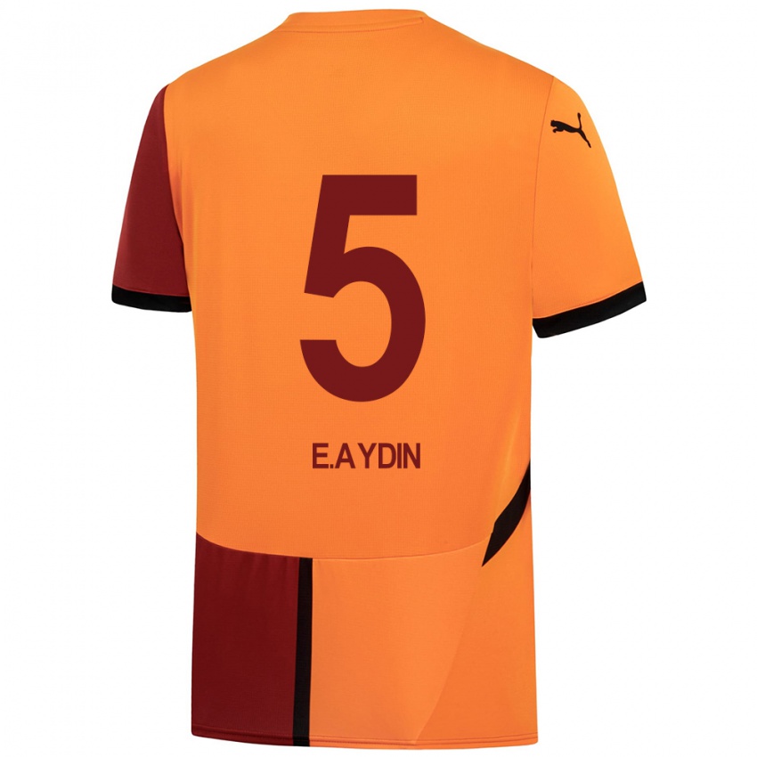 Hombre Camiseta Eyüp Aydin #5 Amarillo Rojo 1ª Equipación 2024/25 La Camisa