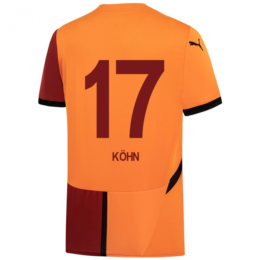 Hombre Camiseta Derrick Köhn #17 Amarillo Rojo 1ª Equipación 2024/25 La Camisa