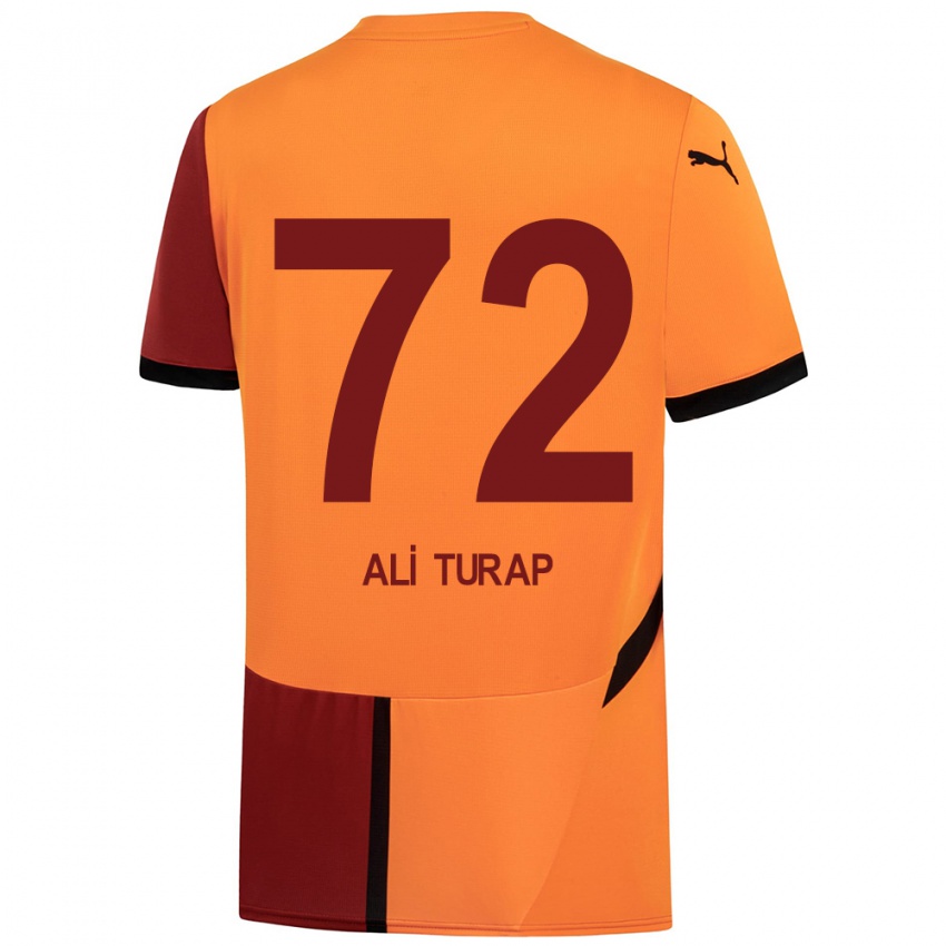 Hombre Camiseta Ali Turap Bülbül #72 Amarillo Rojo 1ª Equipación 2024/25 La Camisa