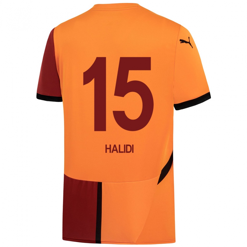 Hombre Camiseta Isa Halidi #15 Amarillo Rojo 1ª Equipación 2024/25 La Camisa