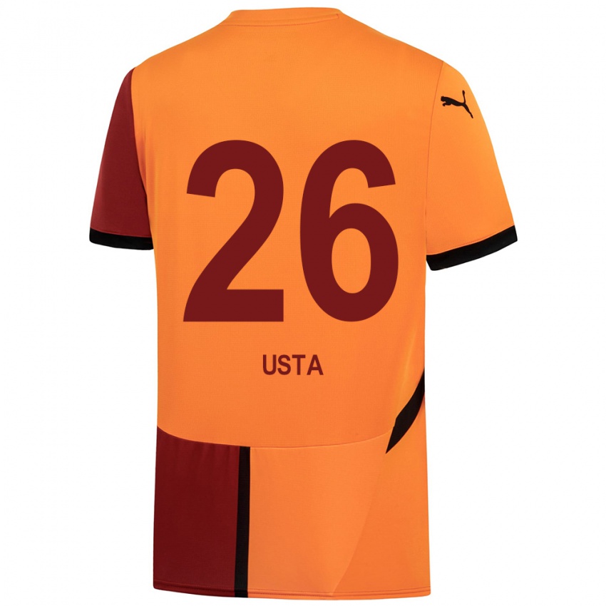 Hombre Camiseta Alanur Usta #26 Amarillo Rojo 1ª Equipación 2024/25 La Camisa