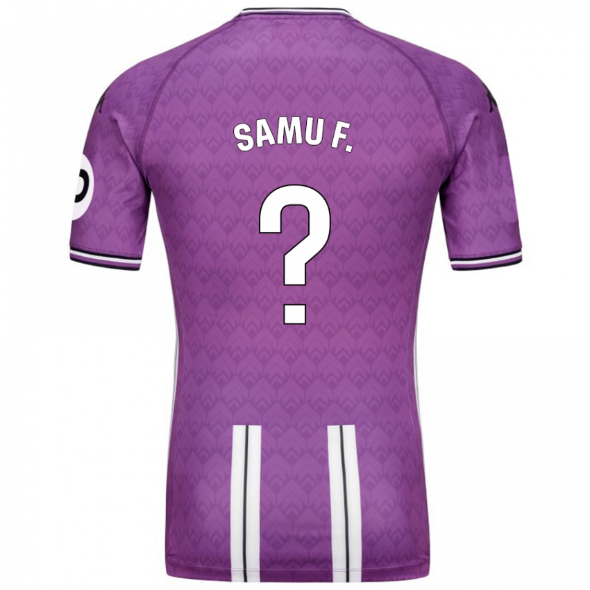 Hombre Camiseta Samu Fernández #0 Púrpura Blanco 1ª Equipación 2024/25 La Camisa