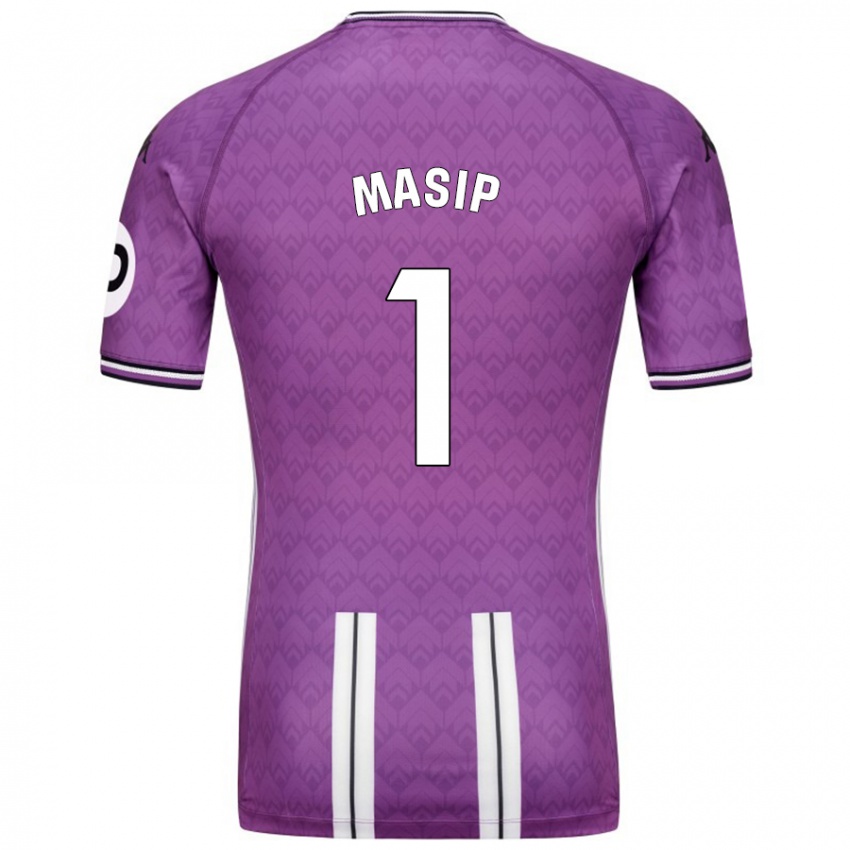 Hombre Camiseta Jordi Masip #1 Púrpura Blanco 1ª Equipación 2024/25 La Camisa