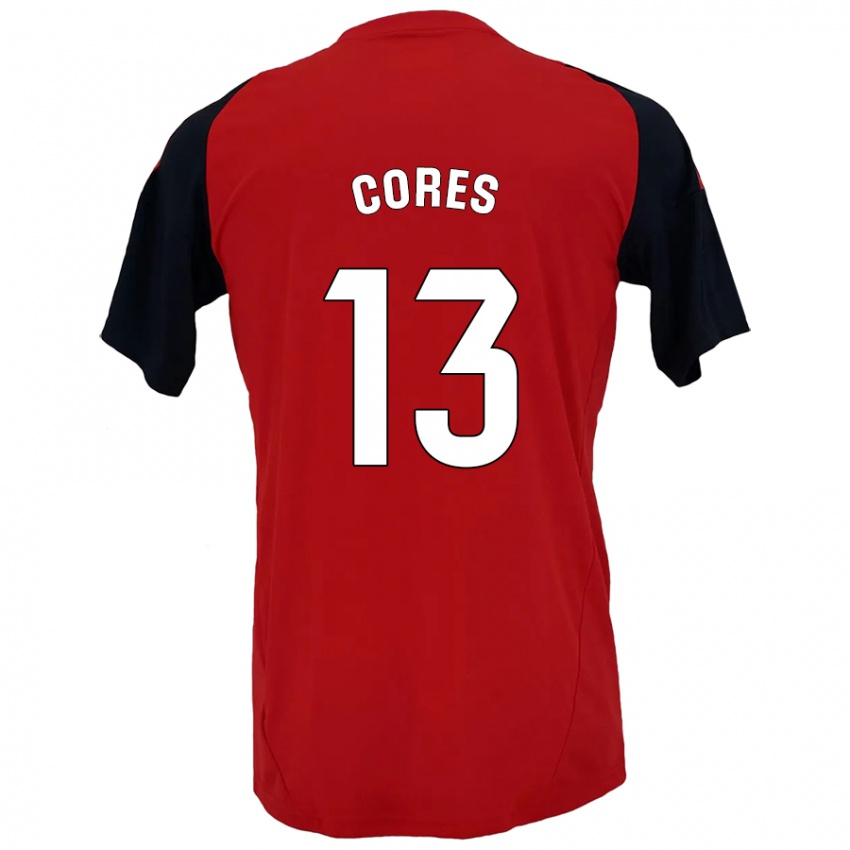 Hombre Camiseta Christian Cores #13 Rojo Negro 1ª Equipación 2024/25 La Camisa