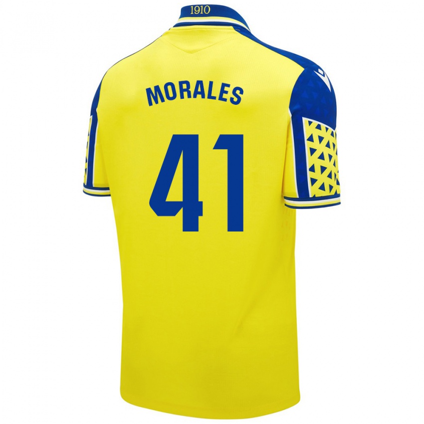 Hombre Camiseta Luis Morales #41 Amarillo Azul 1ª Equipación 2024/25 La Camisa