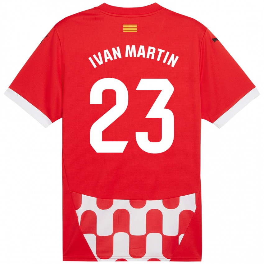 Hombre Camiseta Iván Martín #23 Rojo Blanco 1ª Equipación 2024/25 La Camisa