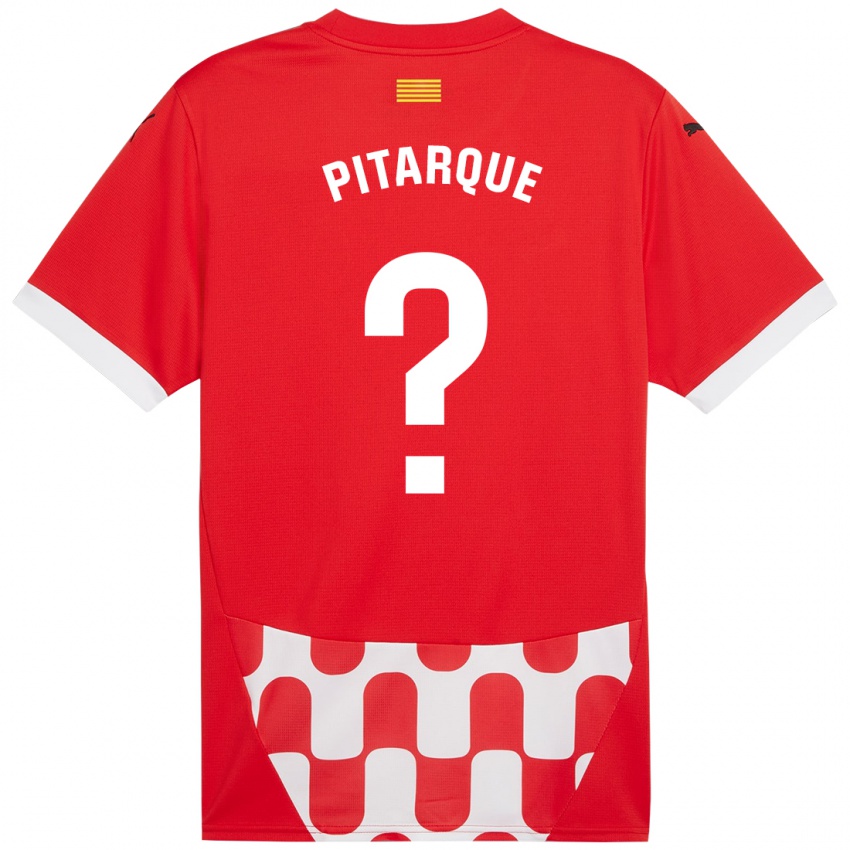 Hombre Camiseta Víctor Pitarque #0 Rojo Blanco 1ª Equipación 2024/25 La Camisa