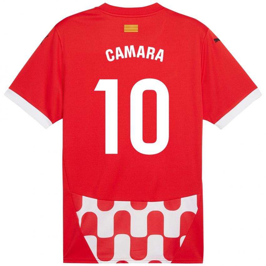 Hombre Camiseta Dawda Camara #10 Rojo Blanco 1ª Equipación 2024/25 La Camisa