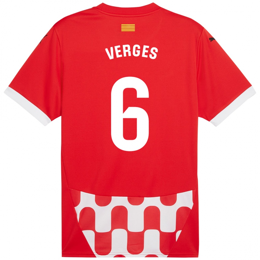 Hombre Camiseta Mar Vergés #6 Rojo Blanco 1ª Equipación 2024/25 La Camisa