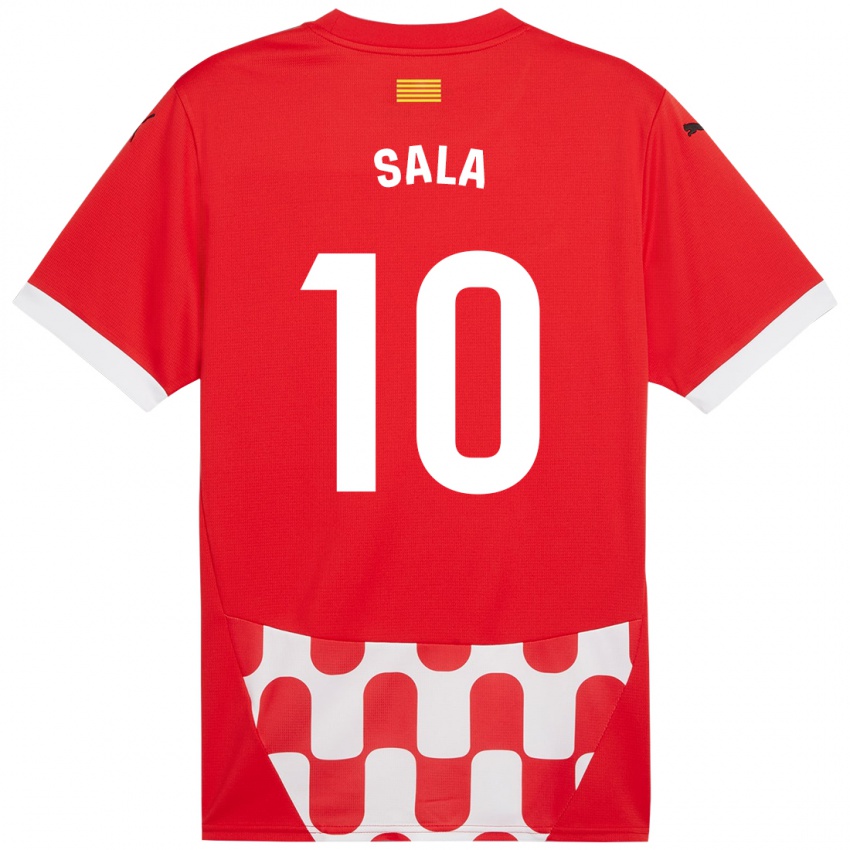 Hombre Camiseta Georgina Sala #10 Rojo Blanco 1ª Equipación 2024/25 La Camisa