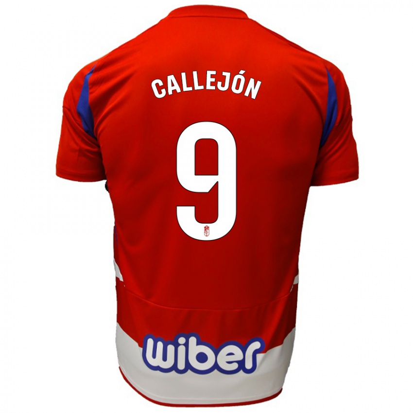 Hombre Camiseta Jose Callejon #9 Rojo Blanco Azul 1ª Equipación 2024/25 La Camisa