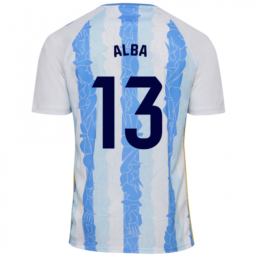 Hombre Camiseta Alba #13 Blanco Azul 1ª Equipación 2024/25 La Camisa