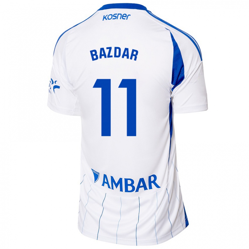 Hombre Camiseta Samed Bazdar #11 Rojo Blanco 1ª Equipación 2024/25 La Camisa