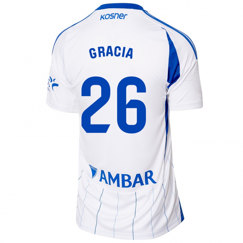 Hombre Camiseta Gori Gracia #26 Rojo Blanco 1ª Equipación 2024/25 La Camisa