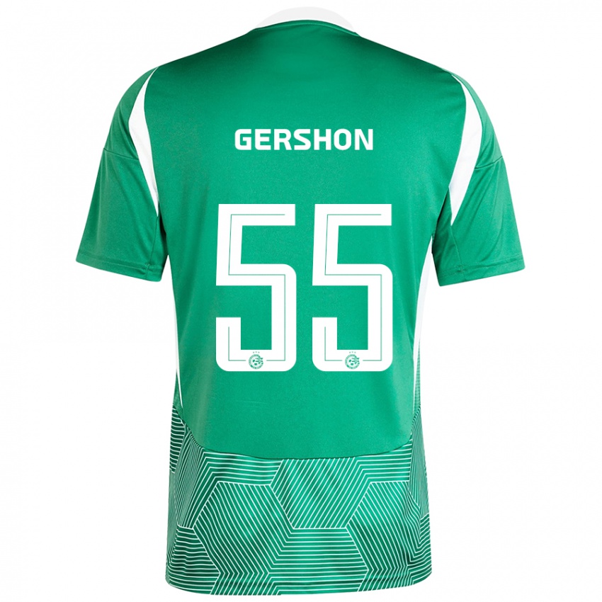 Hombre Camiseta Rami Gershon #55 Verde Blanco 1ª Equipación 2024/25 La Camisa